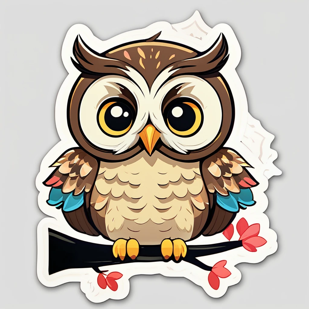 Cute owl, sticker, stickers, <lora:StickersRedmond:1>