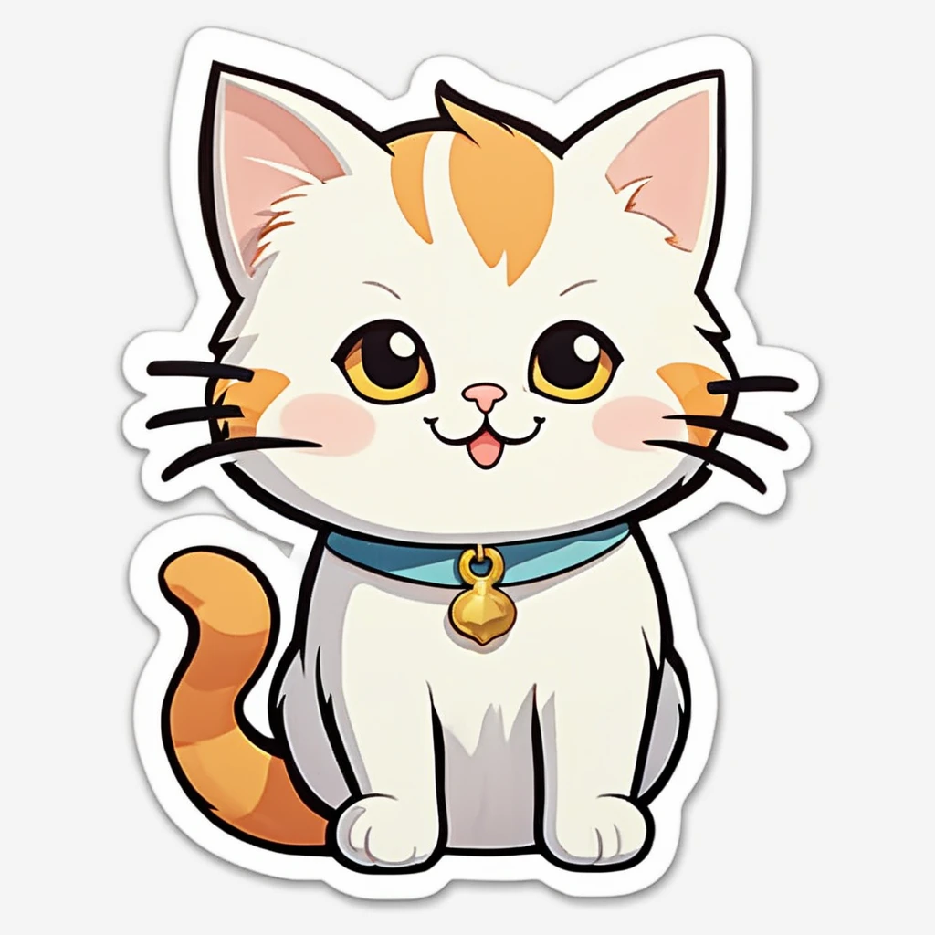 A cute cat sticker, stickers, <lora:StickersRedmond:1>