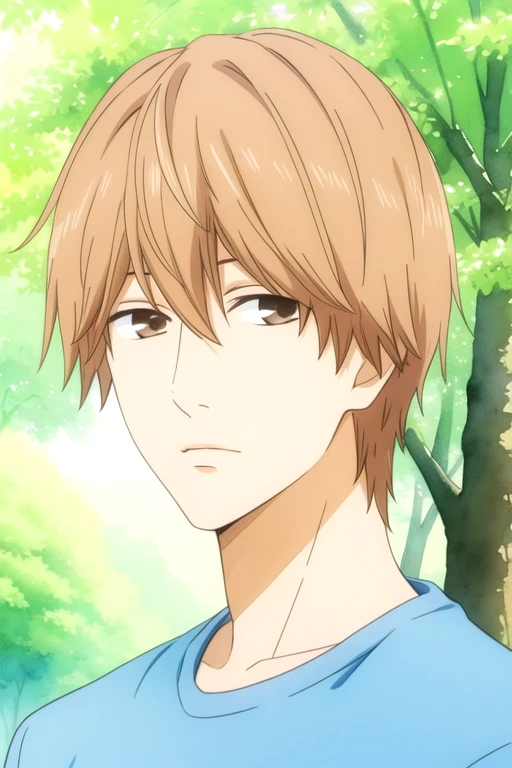 masterpiece, best quality, movie still, 1boy, solo, male focus, looking at viewer, , , (watercolor illustration, soft pastel colors:1.1), , <lora:makoto_sunakawa:0.72>, makoto_sunakawa, brown hair, brown eyes