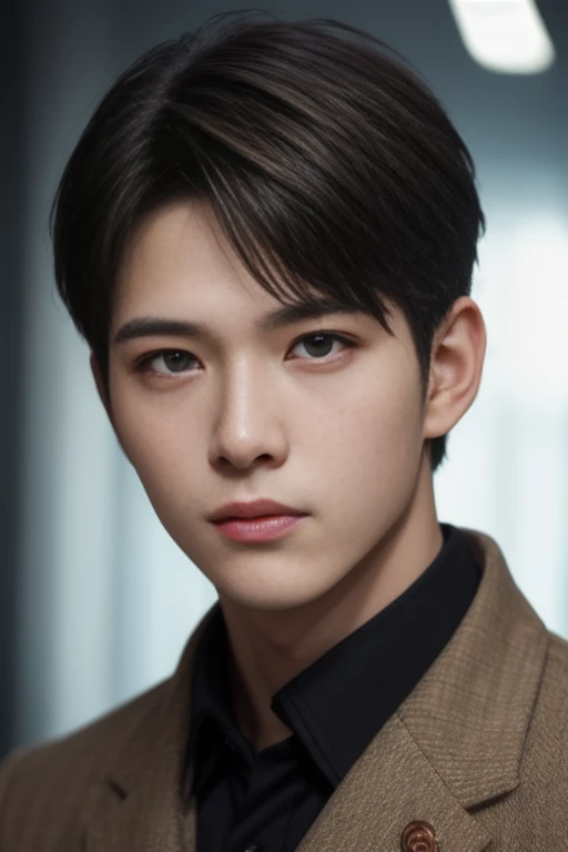 ((masterpiece)),((bestquality)),8k,high detailed,ultra-detailed, depth of field, wide angle,1boy, male focus, solo, handsome face, Neutral Expression, Stylish Pose, volumetric lighting,stare,real skin texture,Midium shot,