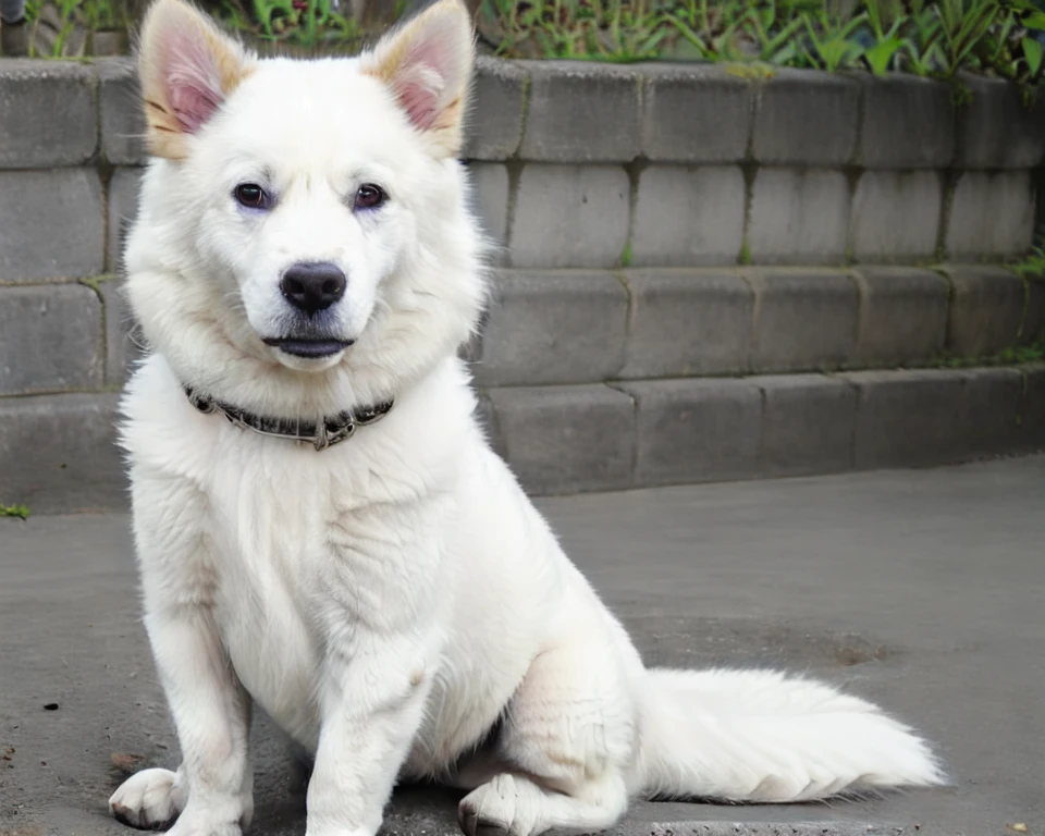 <lora:kintamani_v3:0.7>, kintamani, bali dog, looking at viewer, sitting