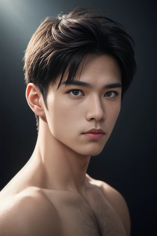 ((masterpiece)),((bestquality)),8k,high detailed,ultra-detailed, depth of field, wide angle,1boy, male focus, solo, handsome face, Neutral Expression, Stylish Pose, volumetric lighting,stare,real skin texture,Midium shot,