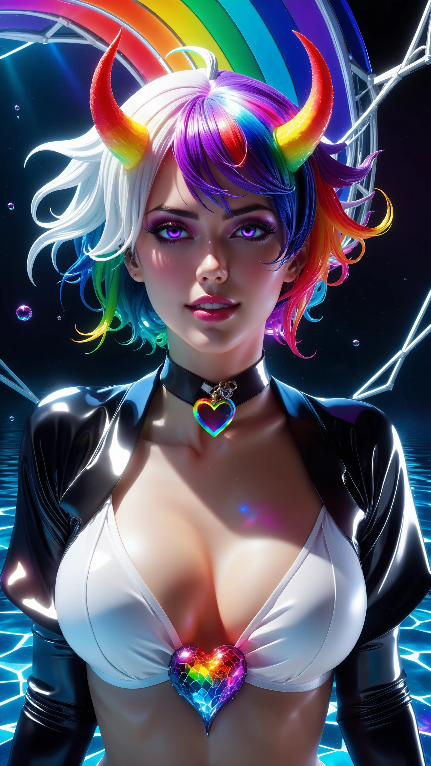 sexy girl, frilly hairstyle, latex dress, torso, body, 8k, ultra-detailed, highres, (rainbow skin:1.3), shattered glass effect, (best quality, masterpiece:1.2), (neon light:1.3), soft particles of fractal fire, volumetric lighting, (masterpiece, best quality), 1girl, intricate details, 8k, artstation, wallpaper, official art, splash art, sharp focus, dark atmosphere, black coat, black dress, white sleeves, sleeves past finger, sleeves past wrists, horns, (cottagetore), (geometric:1.2), futurism, impressionist, detailed, majestic, breathtaking, (suggestive:1.3), (depressing:1.2), (cute girl:1.2), enticing, (irresistible:1.3), disturbing, fascinating, (magnetic:1.2), (perfect hands), latex clothing, suggestive position, latex costume, succubus, vivid color, rainbow bloody veins growing and intertwining out of the darkness, (nailed wire), oozing thick blue blood, sharp neon, veins growing and pumping blood, vascular networks growing, under water, (psychedelic art:1.2), (woman, demon:1.3), 1man, (femboy body, male:1.3), feminine man, masterpiece, best quality, by kiyosan, (by Pino Daeni:0.6), (by null-ghost:0.8), fluffy, furry, succubus demon, (femboy cock:0.8), bybrid, solo, male, white shirt, open clothing, swimming trunks, swimming goggles, (looking aside:1.2), floating, upper body, selfie, underwater, fish, coral, (bubbles:0.8), detailed background, heart on chest, (muscular:0.9), illustration, black hair, short underwear, shirt, shoes, skull necklace, black hole, black hole in the background, stars, space, lying down, best quality, high resolution, extremely detailed, detailed background, perfect lighting, (colorful, vivid color:1.3), 1girl, rainbow hair, cotton candy cloud, sky, smile, dynamic pose, (rainbow skin:1.6), beautiful pose, giger, viscera, post-apocalypse, peeled flesh, glowing rainbow teeth, glowing mouth, femboy, femboy pectorals, (female body:0.4), full body, rainbow hair, rainbow eyes, japanese clothes, kimono, long hair, long sleeves, sash, solo, white kimono, wide sleeves, wind, white dragon, (Transparent background:1.5), ((masterpiece)), ((best quality)), ((extremely detailed)), illustration, (chubby girl:0.6), solo, mysterious, vivid color, shiny, underwater transparent sealed hemispherical glass dome, (white hair), (purple eyes), full body, barefoot, long hair tranquil nature, koi, Underwater, Dome, L deathnote, L from death note, Light yagami, light yagami from deathy note, (front view:1.1), Ryuk deathnote, running pose, death note style, oozing thick rainbow blood, vascular networks growing, connecting, explanding, rainbow veins everywhere, rainbow bloody veins growing and intertwining out of the darkness, oozing thick neon rainbow blood, veins growing and pumping blood, neon spider web, (nailed wire), (rainbow skin:1.3), Dynamic actions, Lens perspective, ((Box composition)), sit cross-legged and lean against the bookshel, volumetric lighting, multi-color eyes, detailed eyes, hyper detailed, light smile, highly detailed, beautiful, small details, ultra detailed, best quality, intricate, 8k, trending on artstation, good anatomy, beautiful lighting, award-winning, (abstract art:1.4), bleeding blue, blue theme, visually stunning, beautiful, evocative, emotional, side view, perfect lighting, perfect shading, volumetric lighting, subsurface scattering, (psychedelic art:1.4), (woman, demon:1.3), detailed girl feet, anime feet, glowing rainbow teeth, glowing mouth, glowing border, symmetric, (electronic aura:1.1), heart on chest, waning moon