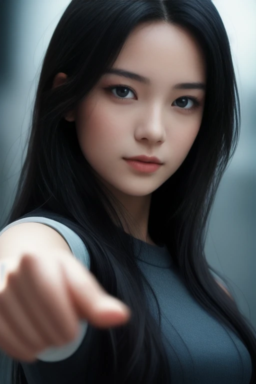 ((masterpiece)),((bestquality)),8k,high detailed,ultra-detailed,depth of field,wide angle,1girl,beautiful_face,solo,beautiful_hand,Random_Expression,Stylish_Pose,cinematic shot,cinematic lighting,watch to the viewer,straight hair,Unmatched Details,Long_hair,Black_hair,(Only a girl in the picture:1.3),The Art of Action,Artist,