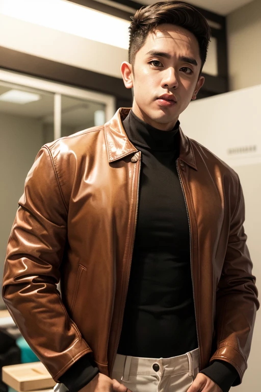 david licauco, young, latex, jacket, studio, mature,portrait, man, serious masterpiece, model <lora:david-licauco-10:1>