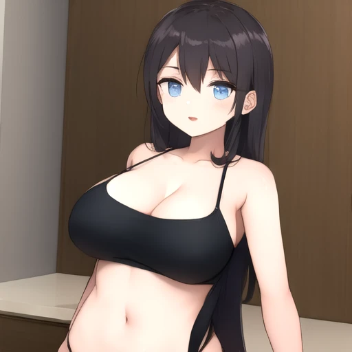 ((masterpiece)),(best quality),official art,extremely detailed CG,unity 8k wallpaper,ultra detailed,A lighthouse on a cliff by the sea,1girl,solo,upper body,(portrait:1.2),cleavage,long hair,denim shorts,brown hair,jewelry,bare shoulders,hoop earrings,navel,red eyes,brown eyes,black midriff,large breasts,black hair,high heels,<lora:Riko Ikazuchi(Sousakan):0.7>,