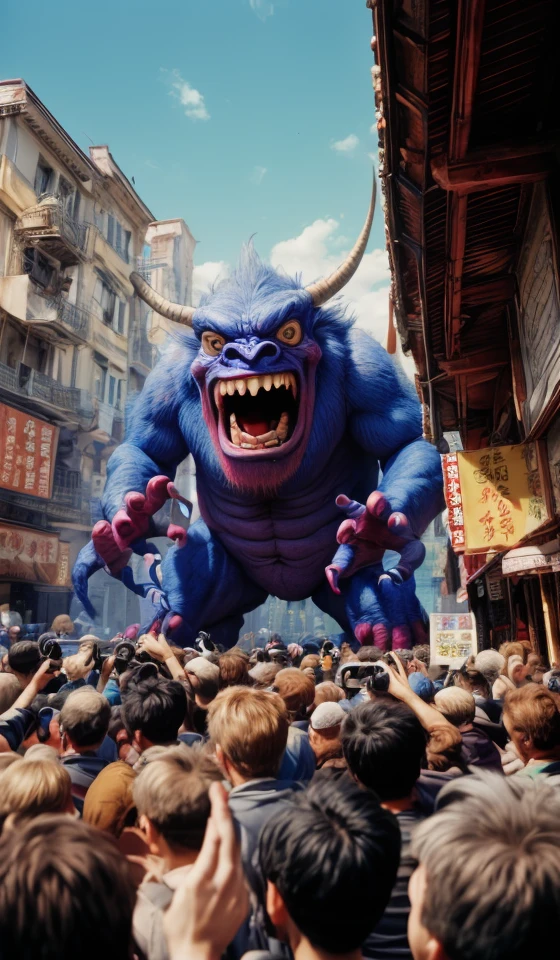 8k high quality, detailed, colorful analog photo, masterpiece, photorealistic, vibrant color film, masterclass, heavy (film grain), Fujicolor 400, Nikon F401,DUNGHUANG,DUNGHUANG BACKGROUND,MONSTER SHOUTING,open mouth, <lora:add_detail:0.5> <lora:more_details:0.25> <lora:FantasyWorldV1:0.25>