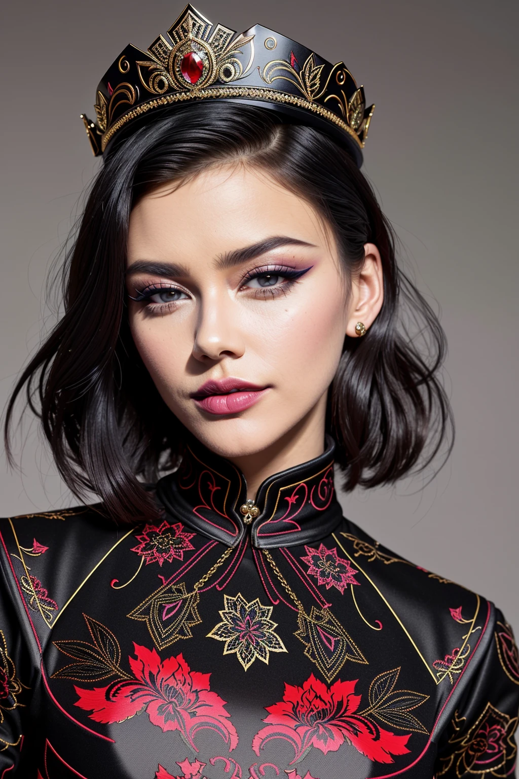 ((Masterpiece, best quality,edgQuality)),smug,smirk,dark hair,
beautiful edgML_woman,edgML_face,edgML_body, a woman looking at the camera
<lora:edgMamaLuba_DollLikeness:0.9>
ballgown,edgVTD, floral print,woman wearing edgVTD,wearing a ballgown,crown, <lora:edgTeaGowns:1>