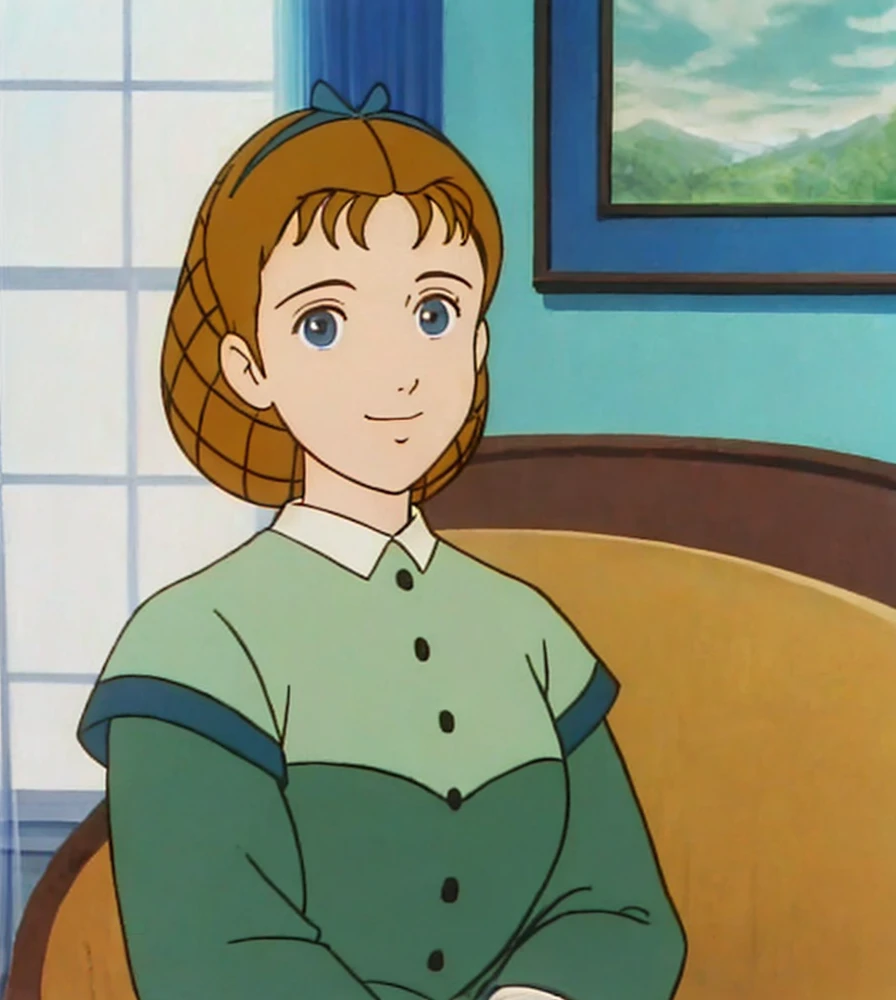 anime , masterpiece, best quality, detailed,
<lora:meg:0.8>meg, 1girl, solo , green dress , looking at viewer, smile, window , indoor ,