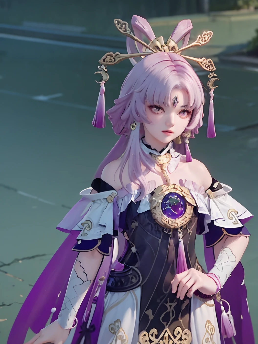 ((masterpiece,best quality)),highres,1girl,fuxuan,closed mouth,cowboy shot,simple background,white background,<lora:[è§è²]-[ç¬¦ç-æç©¹éé]fuxuanV3c:1>,