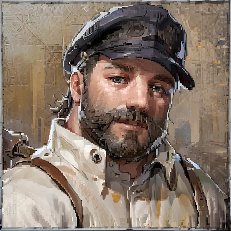 <lora:Dark and Darker Portraits V1:0.85> dark_and_darker_game_portrait_style, vendor, fantasy portrait, small_border, frame, detailed_painting, low_resolution, simple background, male, middle aged, The Plumber, stubble, white hat, white jumpsuit, olding a plunger, laughing, eyes squinting,, masterpiece, highest quality, highest quality visuals, highest details