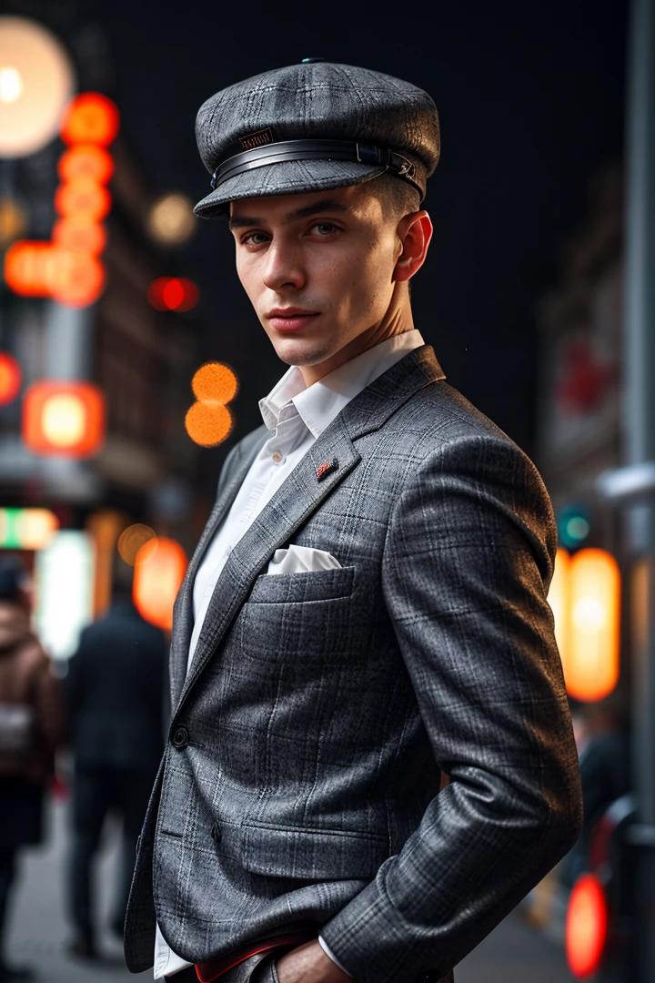 (dynamic pose:1.2),(dynamic camera),(analog photo raw:1.2),
(a man wearing a hat and jacket)
,(masterpiece, top quality, best quality, official art,extreme detailed,highest detailed,depth of field,bokeh:1.3,realistic rim lighting,complex, multiple subjects, 4k HDR),