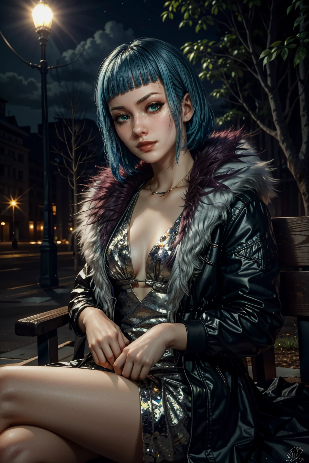 (masterpiece, best quality)
EvelynParker, 1girl, solo, blue hair, green eyes, sitting in a park, night, dark, moonshine
<lora:epi_noiseoffset2:1>, <lora:add_detail:0.7>, <lora:EvelynParker:0.8>