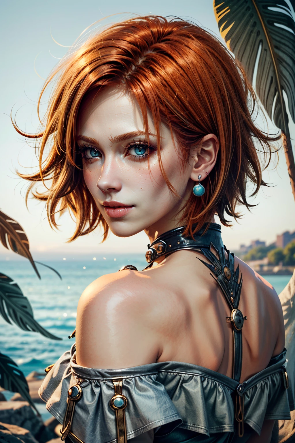 (masterpiece, best quality)
LelianaDA,  1girl, solo, looking at viewer, smile, short hair, blue eyes, red hair, bare shoulders, jewelry, upper body, earrings, looking back, orange hair, aqua eyes, lips, back, feathers, portrait
<lora:epi_noiseoffset2:1>  <lora:add_detail:0.7>  <lora:LelianaDA:0.9>