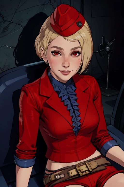KiwakoSeto, blonde hair, red eyes,
flight hat, red jacket, red shorts, belt,
solo, upper body, smile, sitting,
subway,
(insanely detailed, beautiful detailed face, masterpiece, best quality) cinematic lighting,
<lora:KiwakoSeto-10:0.7>