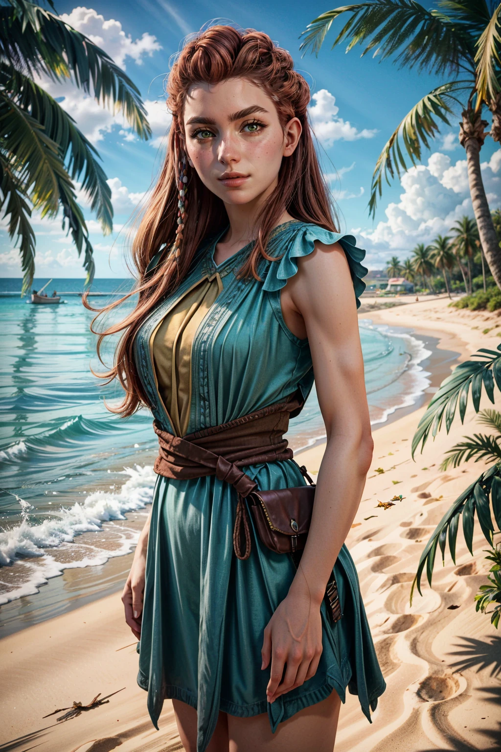 (masterpiece, best quality)
1girl, AloyHorizon, solo, long hair, red hair, green eyes, at the beach, sexy minidress, palm trees, sundown
<lora:epi_noiseoffset2:1> <lora:add_detail:0.7> <lora:AloyHorizon:0.8>