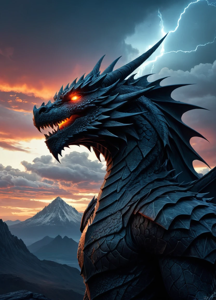 Abstract style (Masculine Vector image:1.3) of (Sketched:1.3),(Depressing:1.3) <lora:MinecraFFt-XL-TX-FA-32LOKONv0471.lora:1> there is a digital painting of a dragon head in the sky, matte painting of human mind, inspired by tomasz alen kopera, inspired by Mike Winkelmann, epic surrealism 8k oil painting, fantasy art behance, otherworldly visuals, surreal concept art, 4k highly detailed digital art, fractal thunder dan mumford, sky, sun, cloud, no humans, mountain, glowing, sunset, molten rock, star (sky), outdoors, scenery, sunrise, <lora:FF.75.cinemaxAlphaSDXLCinema_alpha1.lora:0.69>,(by Artist Bill Ward:1.3),(Flat style:1.3),Illustration,Behance,(Neogothic Art:1.3),(Infrared:1.3),close portrait,(manga:1.3),beautiful,attractive,handsome,trending on ArtStation,DeviantArt contest winner,CGSociety,ultrafine,detailed,studio lighting . Non-representational, colors and shapes, expression of feelings, imaginative, highly detailed