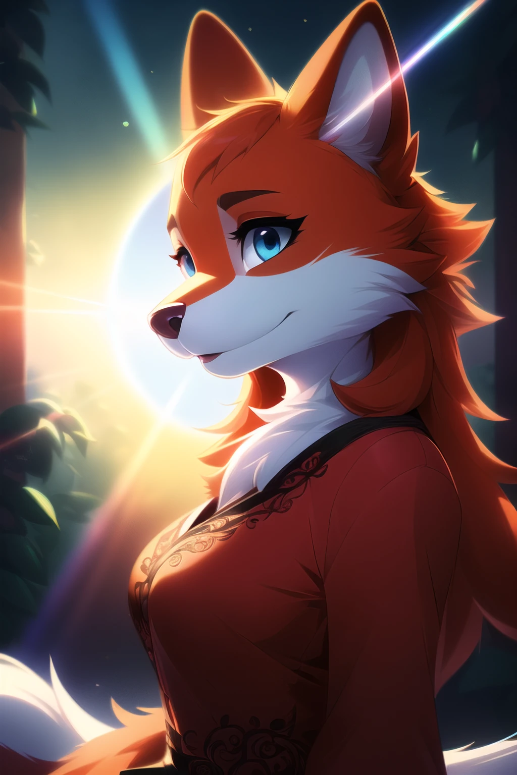 (best quality, highest quality, digital art, intricate, highres, 8k, anthropomorphic, furry, uploaded_on_e621:1.4), <lora:GoodHands-beta2:1>,
beautiful mature female anthro, furry, fuzzy, red dress, furry body, red fur, white fur, detailed body fur, detailed face, beautiful blue eyes, snout, masterpiece, best quality, absurdres, hdr, cinematic lighting, high contrast, subsurface scattering, bloom, chromatic aberration, lens flare, a1 pictures style, pixar style, by sam yang, by Daniel Bel, by Paula Lucas