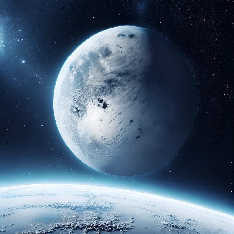no humans,moon, universeï¼planet, space, scenery, earth (planet), star (sky), sky, starry sky <lora:milkyMoon:0.7>