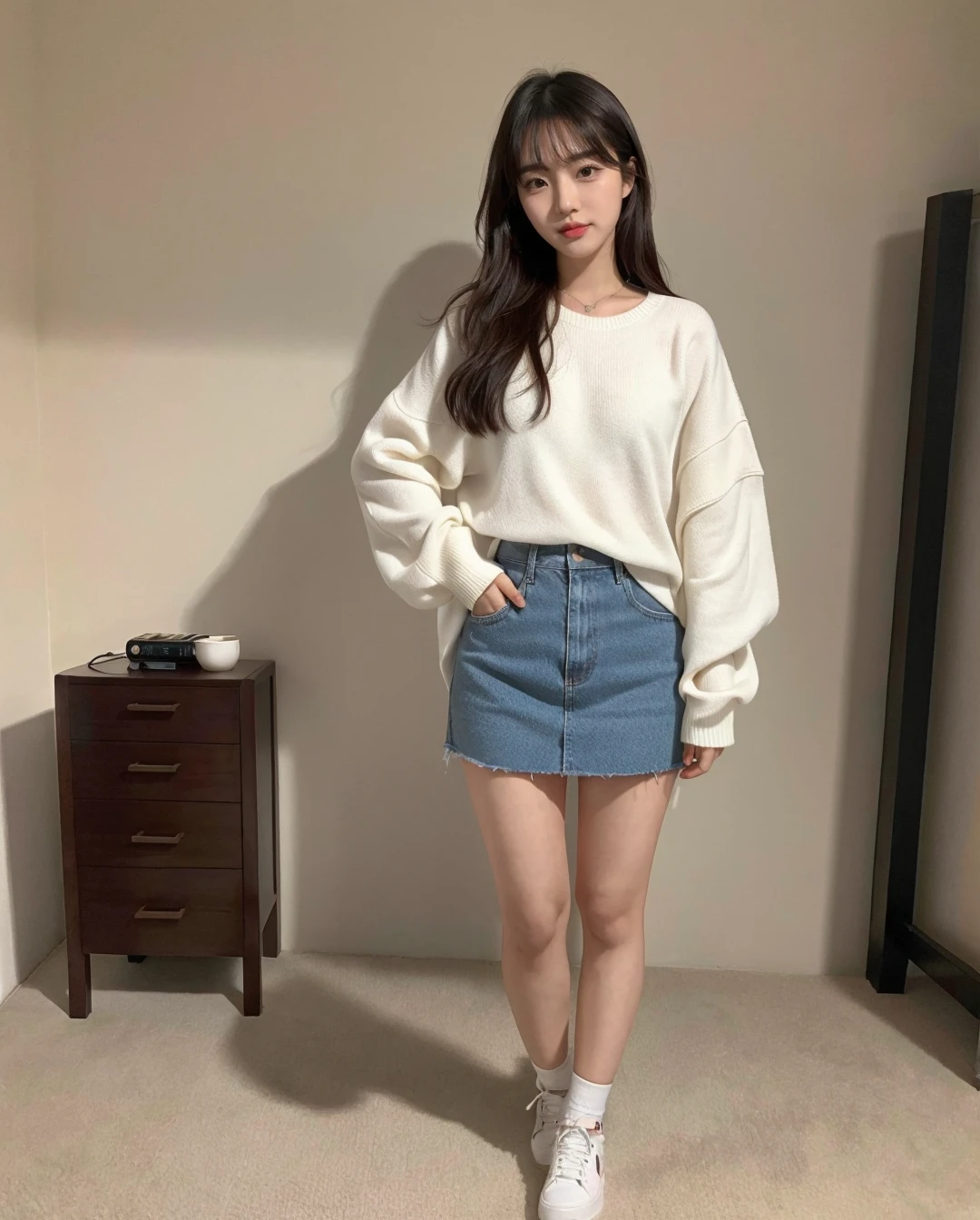 1girl, solo, korean cute girl, cute, (instagram style, art on instagram), (full_body_shot), photorealistic, realistic, <lora:mix4:0.2>