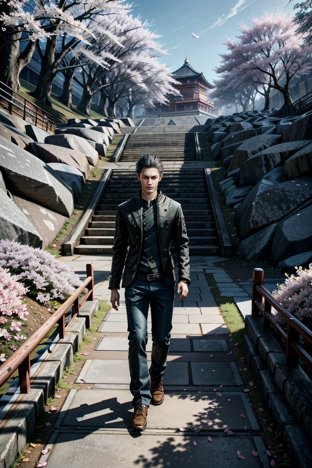 (masterpiece, best quality) <lora:epi_noiseoffset2:1>  <lora:add_detail:0.7> <lora:VergilDMC:0.8>
VergilDMC, 1boy, walking in a japanese park, cherry blossoms,