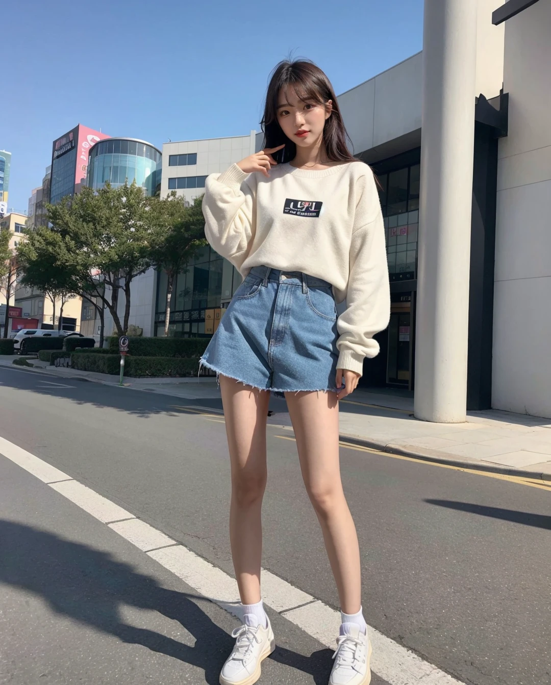 1girl, solo, korean cute girl, cute, (instagram style, art on instagram), (full_body_shot), photorealistic, realistic, <lora:mix4:0.2>