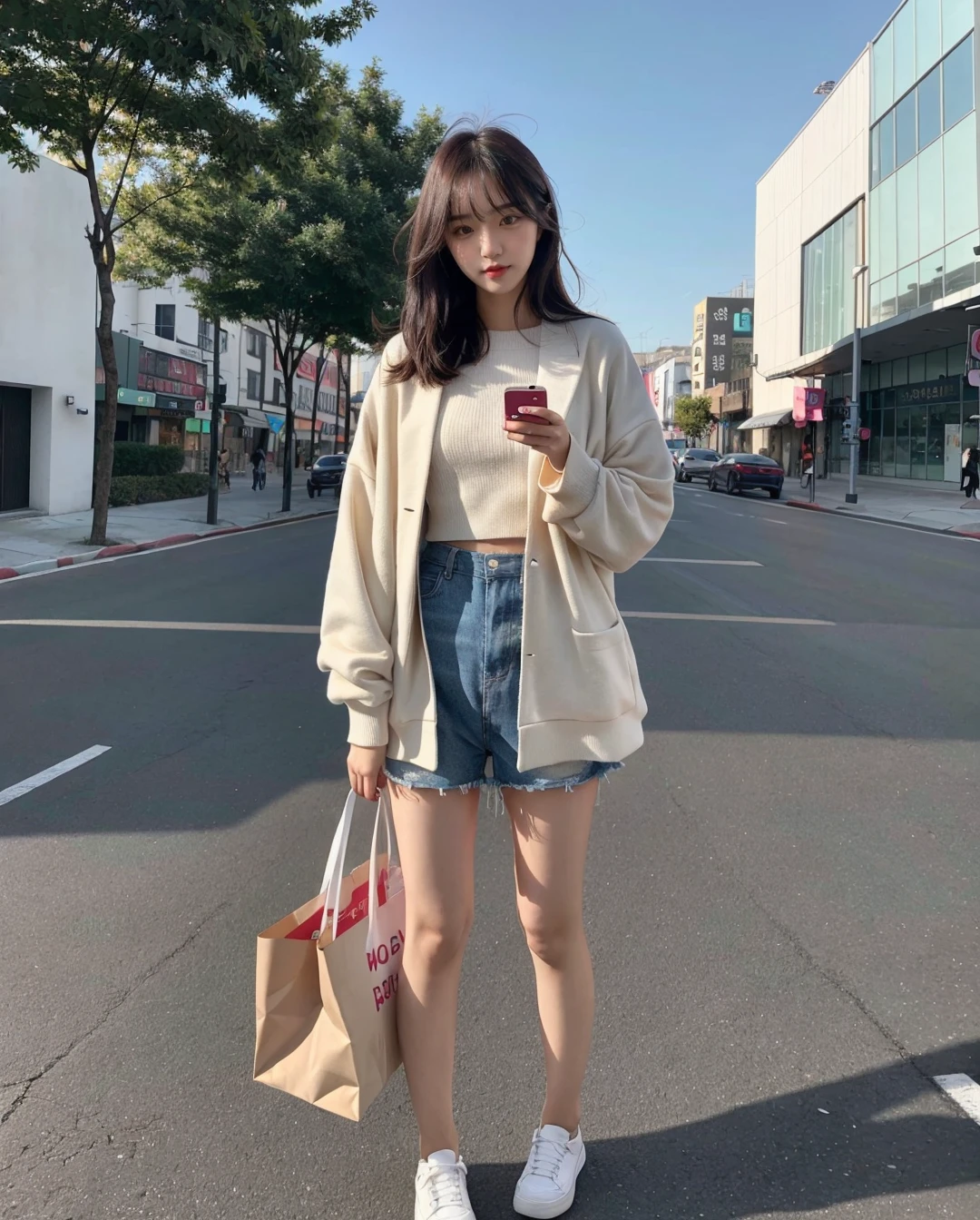 1girl, solo, korean cute girl, cute, (instagram style, art on instagram), (full_body_shot), photorealistic, realistic, <lora:mix4:0.2>