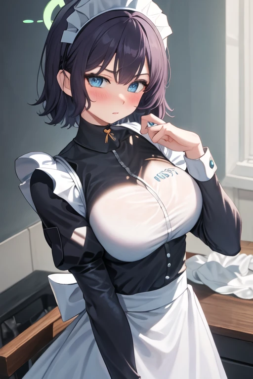 (((masterpiece,Highest Resolution,4K High Resolution,Crisp image quality:1.3)Pussy juice(Detailed Hair,garter belt,(An eye is a heart)alone,One Girl(Large Breasts)Ellen Joe，Zenless Zone Zero，Alternative costumes ,Maid, Shark Tail, short hair,,The versatile redhead,, Wrist cuff, Maidheaddress,The versatile redhead, (Red eyes:1.3),, Two-tone hair,, ear piercing,((insert a thick penis into the vagina))((Mating with the opposite sex,A photographer captures a man and woman having sex:1.2)),(Photo studio)