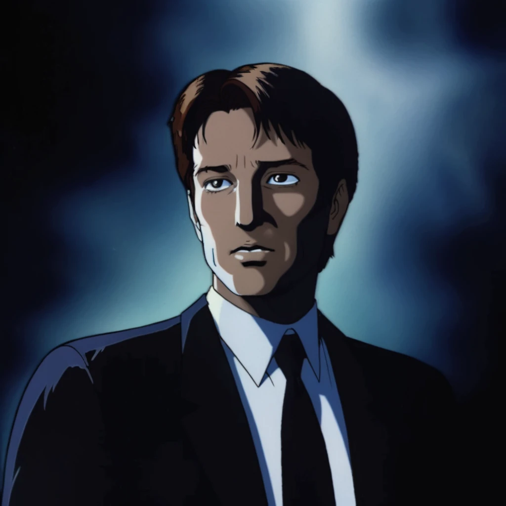 agent fox mulder from the x-files confronting the paranormal, dark indigo background, moonlit neutral background,
cult chiaroscuro atmospheric
<lora:xl_yoshiaki_kawajiri_v1r64:1>