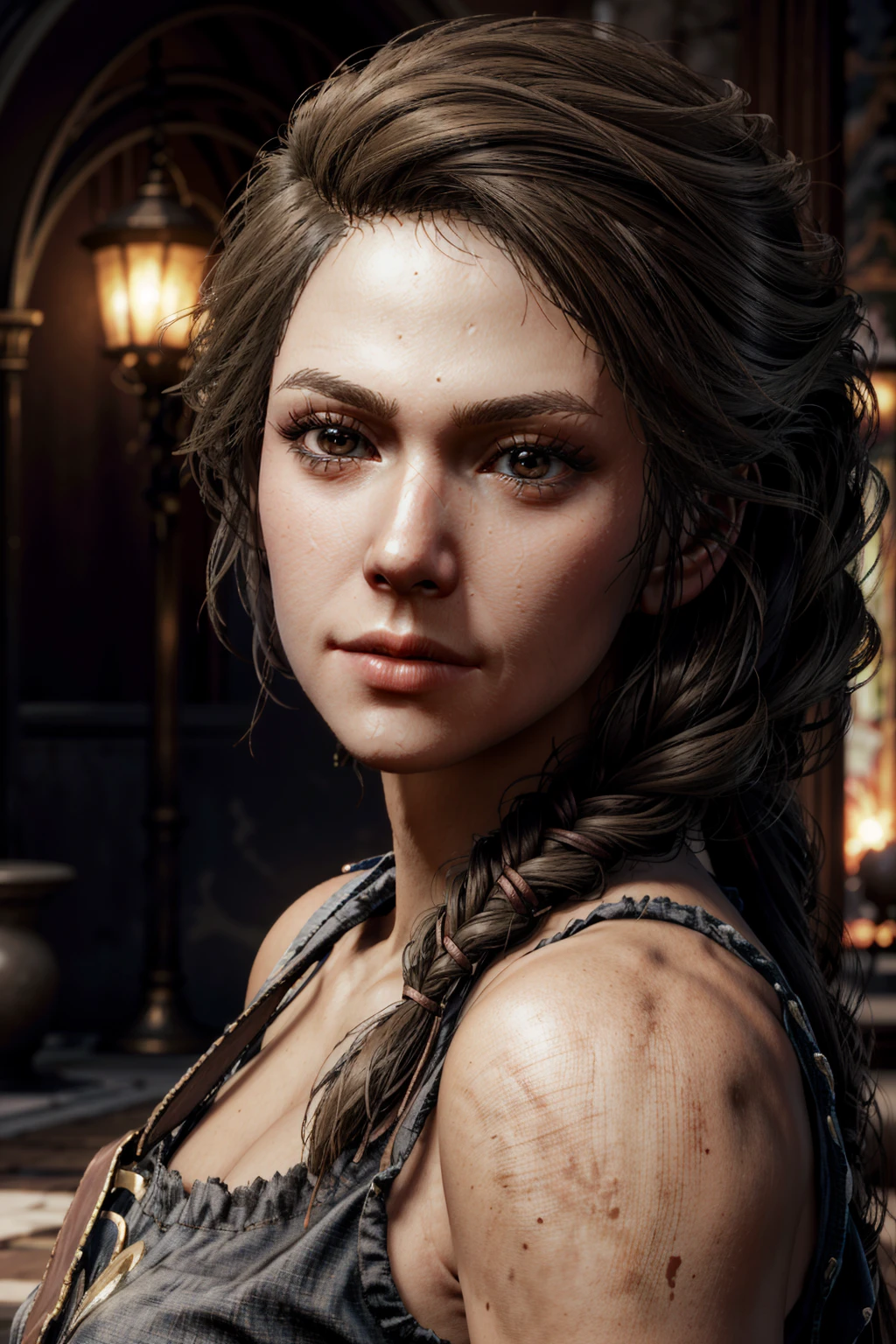 (masterpiece, best quality) <lora:epi_noiseoffset2:1> <lora:add_detail:0.8> <lora:KassandraAssaOdy:0.8>
1girl, KassandraAssaOdy, solo, long hair, brown hair, brown eyes, closed mouth, upper body, braid, lips, looking to the side, single braid, depth of field, hair over shoulder, realistic