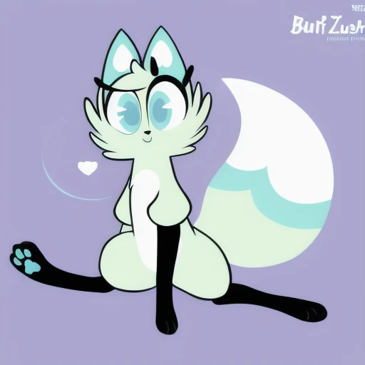 Slushi, solo, furry, 1girl, full body, high quality, illustration, high res, simple background, paw feet, paw hands <lora:Slushi-10:1>