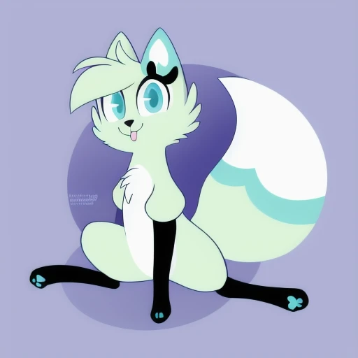 Slushi, solo, furry, 1girl, full body, high quality, illustration, high res, simple background, paw feet, paw hands <lora:Slushi-10:0.8>
