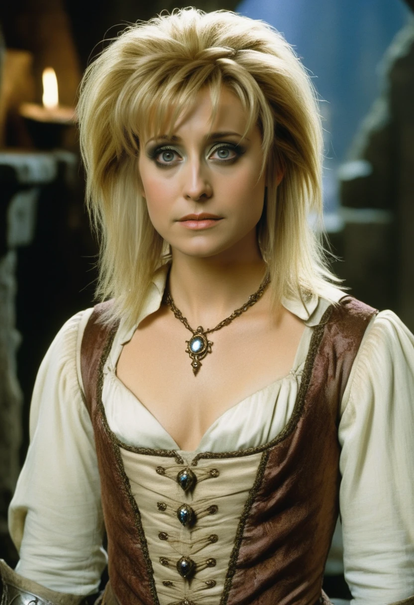 allison mack as (jareth from labyrinth:1.6) looking at the camera, dramatic makeup, highly detailed, award winning photography, dramatic lighting, skin texture, (((goblins in background, inside the goblin castle))) <lora:ALLISON_MACK_XL-000007:0.7>