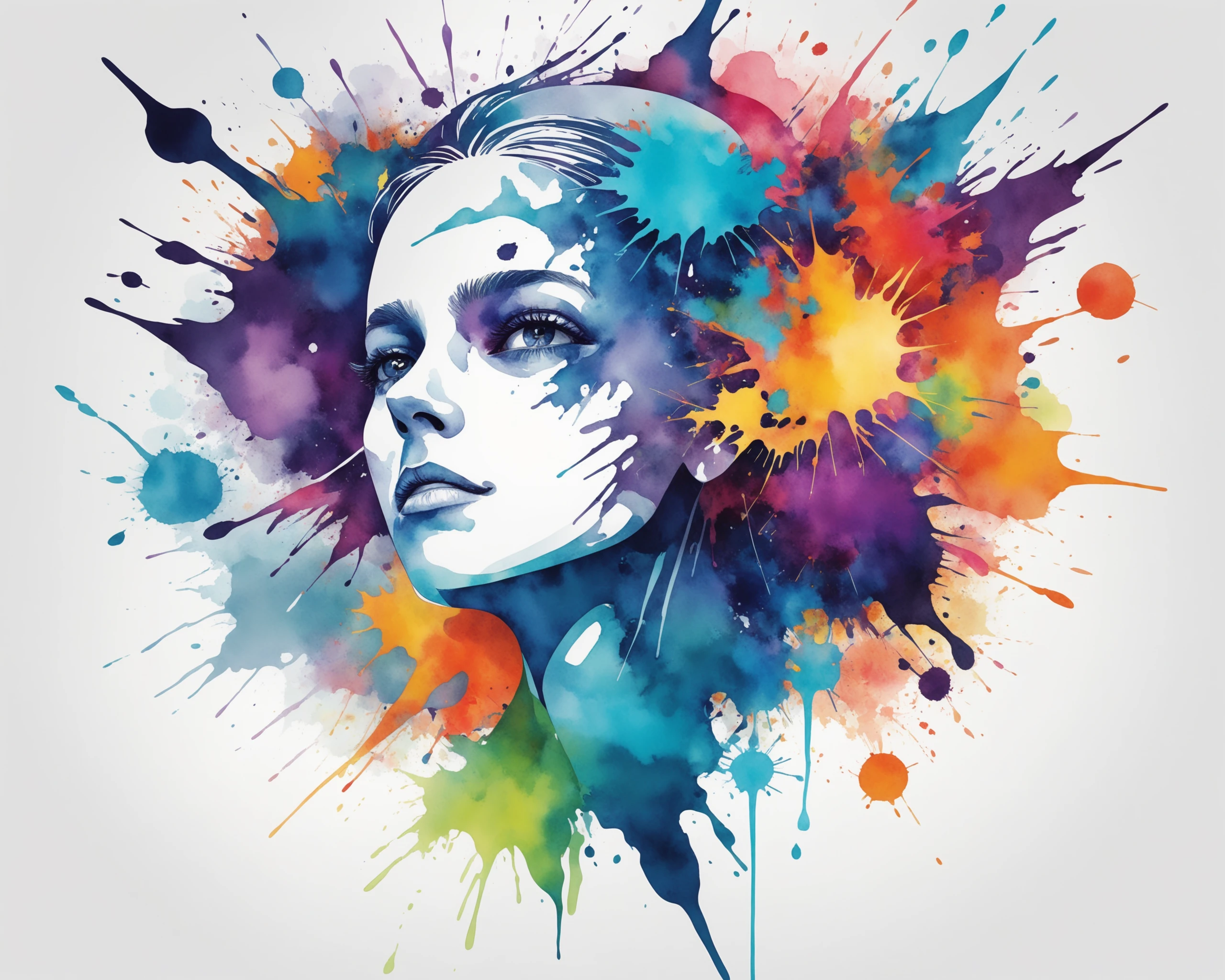 (extremely bright:1.1), white background, [1girl::7], (head tilt:1.2), ([sketch|watercolor \(medium\)]:1.15), (inkblot:1.1), (pale:1.2), chaotic abstract background, vector trace, gradient blending, vibrant colors, superb, extremely detailed, intricate, (extremely low contrast:1.4)