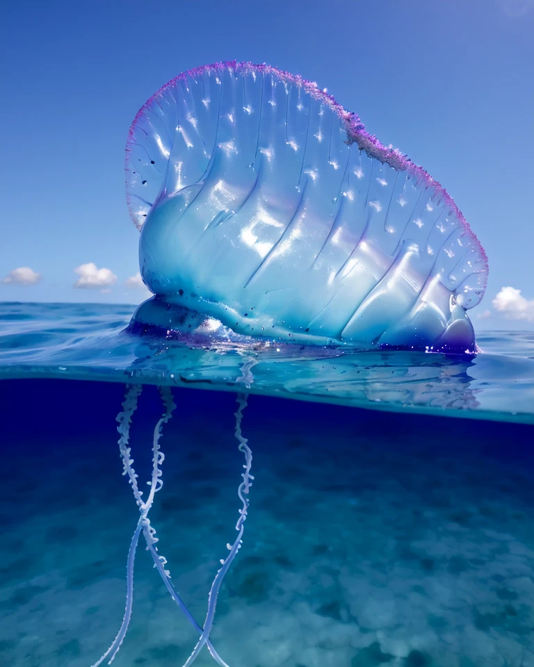 PMOW, jelly, katsuo_no_eboshi, animal focus, blue_tentacles, <lora:PMOW_v5:0.7>, sky, ocean