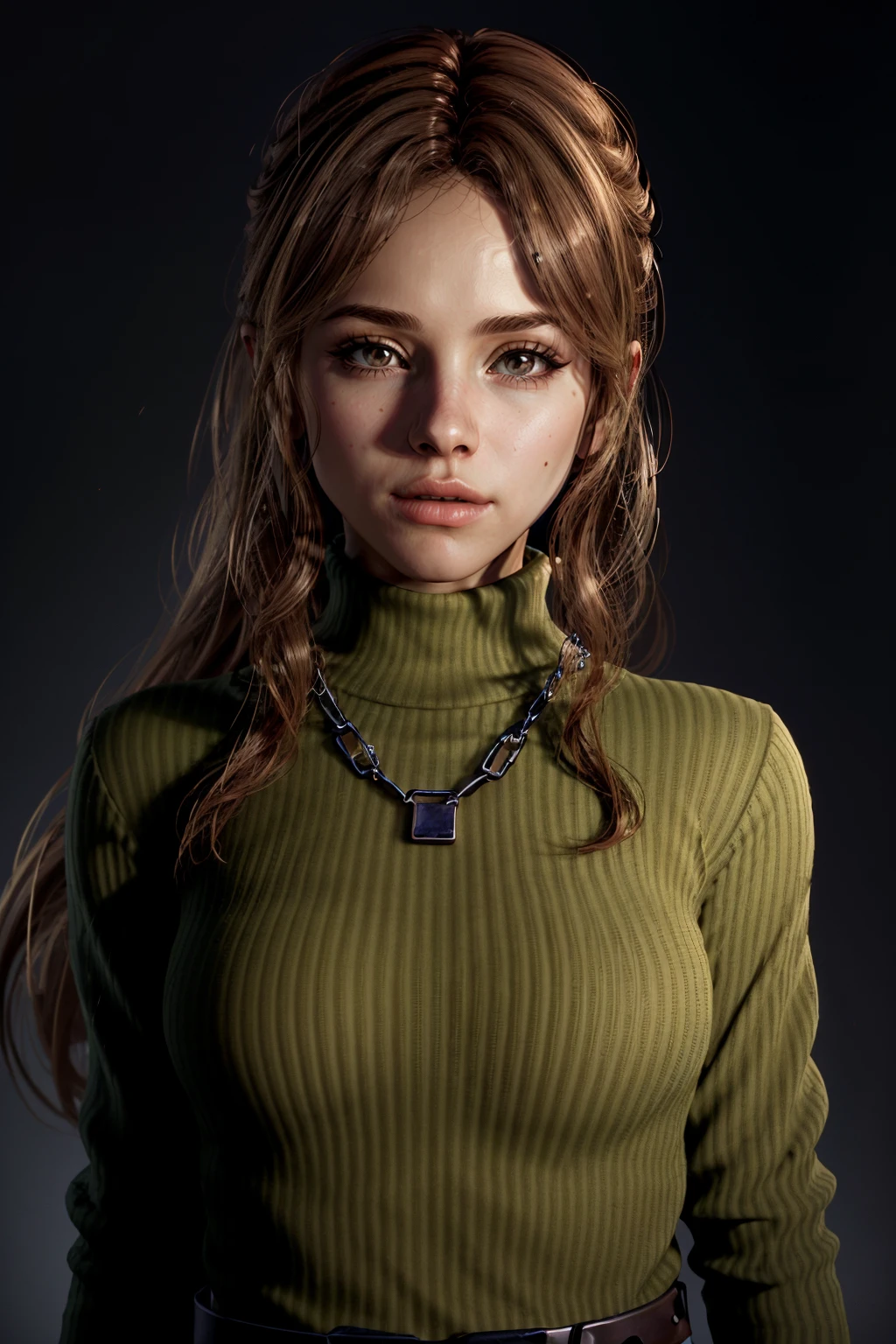 (masterpiece, best quality) <lora:epi_noiseoffset2:1> <lora:add_detail:0.7> <lora:QuarryEmma:0.8>
QuarryEmma, 1girl, solo, long hair, looking at viewer, brown hair, brown eyes, jewelry, upper body, necklace, sweater, lips, turtleneck, chain, ribbed sweater, turtleneck sweater, realistic, dark background
