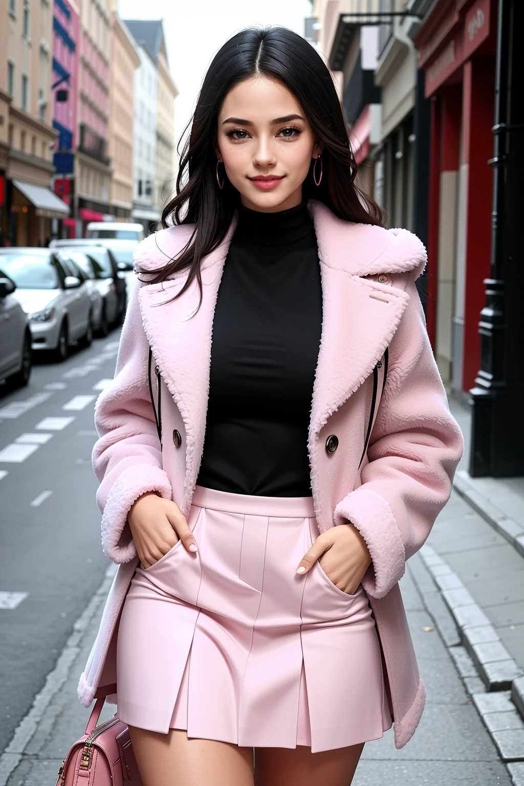 ((Masterpiece, best quality,edgQuality)), seductive smile,standing,posing for a picture,cowboy shot,
beautiful edgCN_woman,edgCN_face,edgCN_body, 
 <lora:edgCanadian_Doll_Likeness:0.65>
edgJG fashion, a woman in a pink dress and a pink fur coat ,wearing edgJG_style clothing <lora:edgGalliano:1>