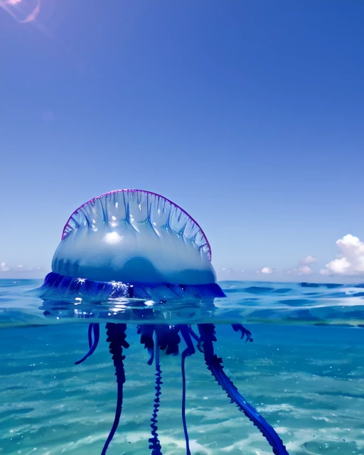 PMOW, jelly, katsuo_no_eboshi, animal focus, blue_tentacles, <lora:PMOW_v5:0.7>, sky, ocean