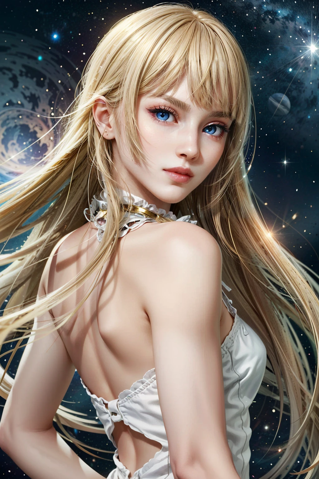 (masterpiece, best quality:1.3)
 <lora:epi_noiseoffset2:1> <lora:add_detail:0.7> <lora:TekkenLili-000001:0.7>
TekkenLili, 1girl, solo, blonde hair, blue eyes, long hair, in space, stars and space background hyper realistic, pale skin, beautiful face, beautiful eyes, fantasy art, in