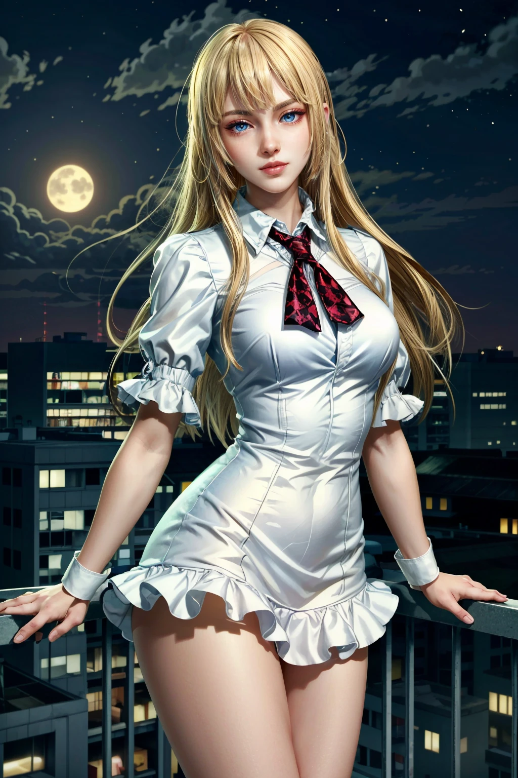 (masterpiece, best quality:1.3)
<lora:epi_noiseoffset2:1> <lora:add_detail:0.7> <lora:TekkenLili-000001:0.7>
TekkenLili, 1girl, solo, blonde hair, blue eyes, long hair, cityscape, at night, on top of a skyscraper, short dress, tight, shiny, highly detailed, digital