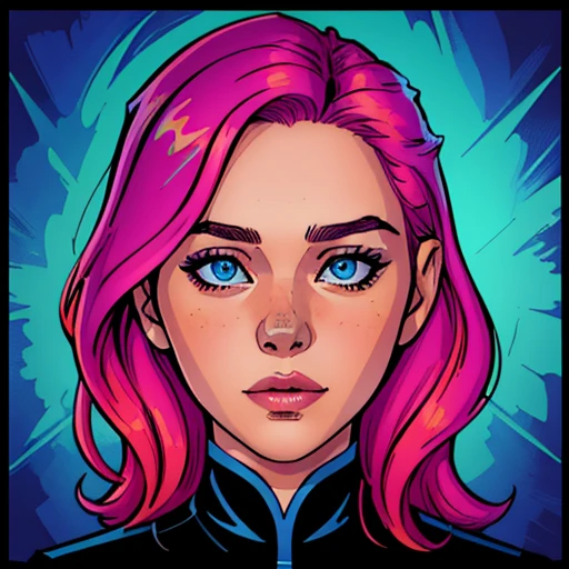 pencil and ink illustration, portrait of 25 year old [Emilia Clarke|Emma Stone|Scarlett Johansson|Emilia Clarke], pretty face, comic style, cartoon, colorful, extreme sharp, extreme detail, HD, HDR, 8K, masterpiece, best quality, best resolution, detailed face, detailed eyes, focused