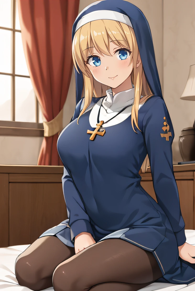NSFW, (masterpiece, top quality, best quality, highly detailed:1.6), anatomically correct,(((Your pants are completely visible,Raise your hands and hold your skirt, Roll up your skirt with all your might))), (very long hair, Extra long hair, blonde hair:2), (woman, indoor, blue nun, long skirt, In the church:2.5),(Lift up skirt to chest and show panties:3), (Showing the lower abdomen leaking urine while wearing panties:2), (rubbing knees together:1.7), (Lift your skirt high to show, Leaking pee while wearing panties, Peeing a lot while wearing pants:1.5),(lite blue striped pattern panties:2.5), (party, crotch, groin, Peeing, Panties with pee stains, Panties with urine stains), (((skirt lift, Showing party, peeing))), (Sitting in a chair, Wooden church Chairs, waterfall of urine drips from the chair, Pee stains spread all over the skirt:2.5), (at midnight:2), (full body), wide shot, long shot, Pee excreted with force,strong facial expression, (ecstasy:1.5), (slut:1.1), (vulgarity:1.3), (fucked silly:1.1), (tears:2), (Tears overflow:1.5), (sharp eye:1.2), (scowl:1.1), (embarrassed, blush:2), (steam:2.5), (Wet:1.2), (sweat:1.1), (trembling:1.3), (open mouth, wavy mouth:1.4), (saliva, drooling:1.7), (open eyes:2.9), (looking up, Gazing Upward:2.5), (no pupils, empty eyes:2.7), (feeling weak:1.5), (shoot from front:1.2),(woman trembling with sexual climax:1.5),(Be incontinent:1.5), colorful, full body, wide shot, perfect composition, (panty, panties), White socks, pumps, urination, incontinence, piss, peeing self, large breasts, Yellow pee, (Splashing pee), ((leaking pee)), Pee at your feet, Pee spread on the floor, Pee-covered feet, Pee at your feet, Full bladder, Pee-soaked skirt, Pee-soaked shoes and socks, natural makeup,