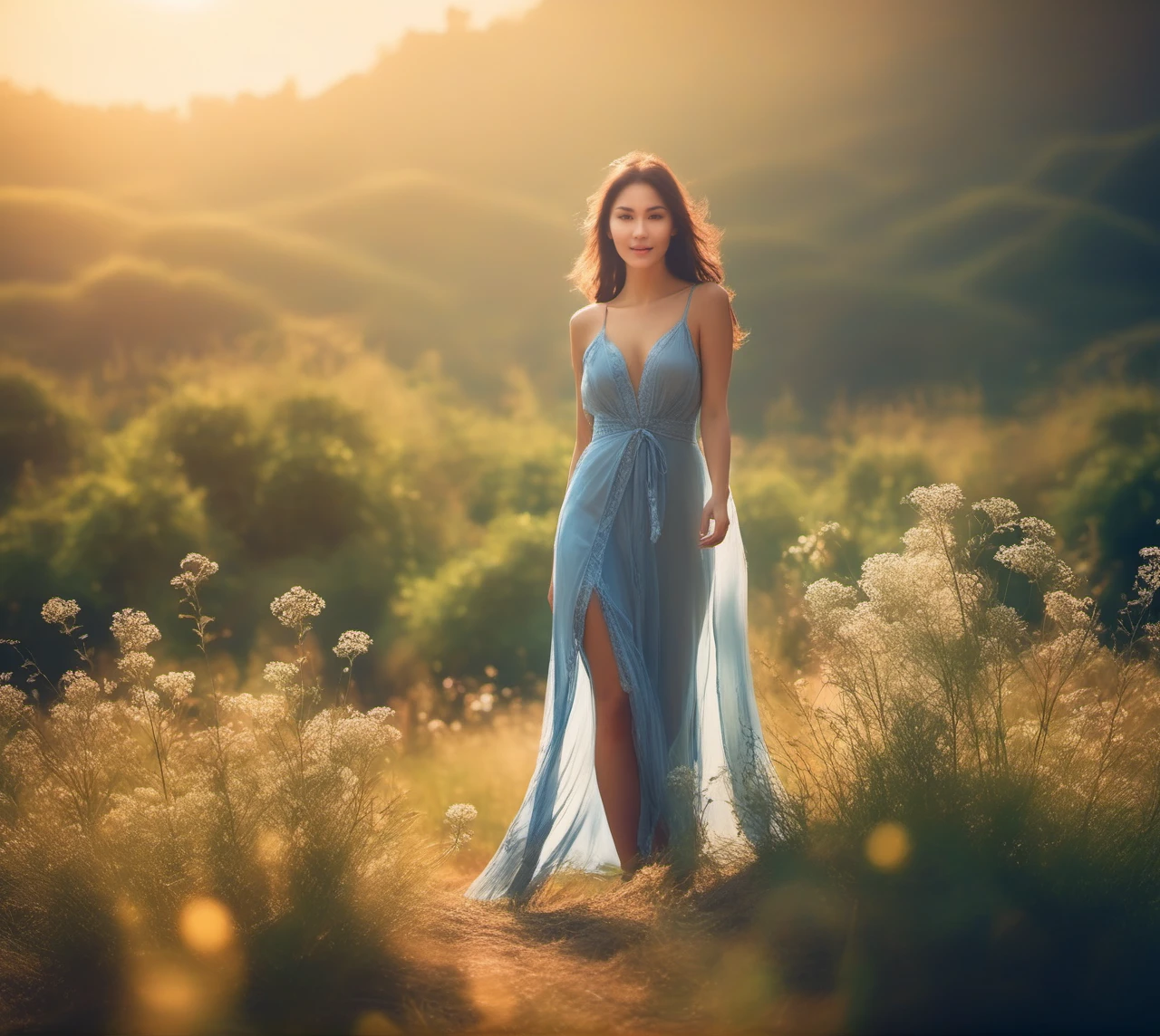cinematic photo photo realistic full body erotic photo of (gorgeous young woman:1.125) wearing see-through negligee, innocent Asian woman (playful expression:0.9) with hands raised artistically, (natural skin texture, wet moist skin, pokies:1.275), forest nymphs in background, early morning soft lighting, virgin misty jungle milky mist, undressed bottomless girl, (hidden pathways, intricate fantastic flowers, (intricate realistic flame:1.125):1.15), (light leaks, light flares and caustics, subsurface light scattering, (swirly bokeh:1.125), depth of field, (analog film grain:1.125):0.93) <lora:cinero-locon-xl.safetensors-000006:0.176> . 35mm photograph, film, bokeh, professional, 4k, highly detailed
