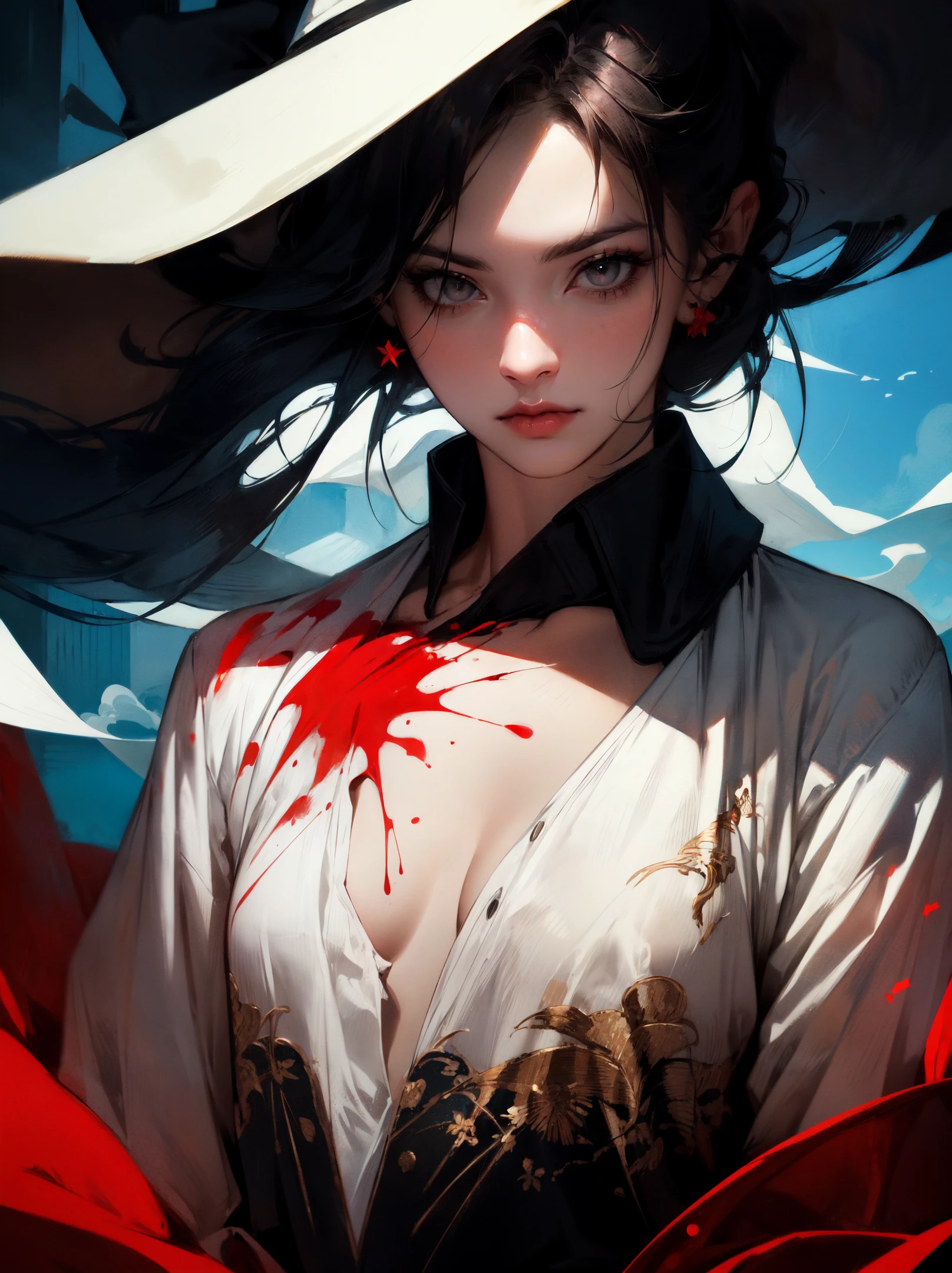 black eyes,looking at viewer,thin lips,(Bright red lipstick:0.85),
(masterpiece, best quality:1.4),8k UHD,ultra high res,RAW,HDR,incredibly absurdres,