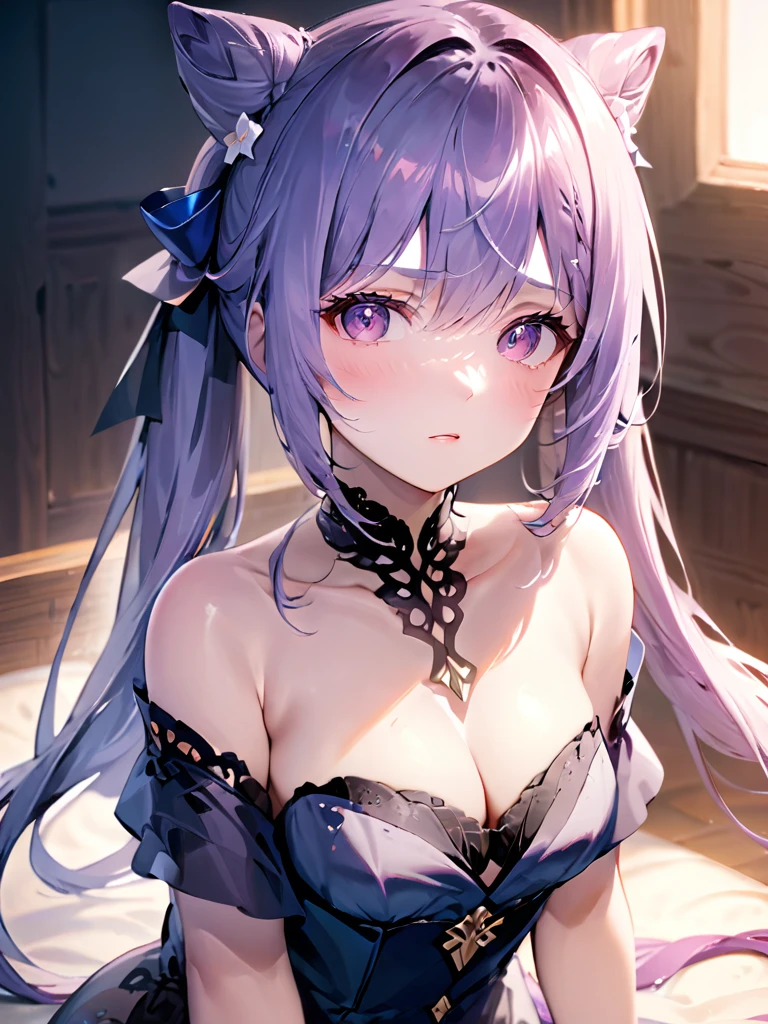 ultra-detailed,(best quality),((masterpiece)),(highres),original,extremely detailed 8K wallpaper,(an extremely delicate and beautiful),best_hand,anime,1girl,<lora:Keqing2_xl:1>,(\ke qing\),(sex),bare,