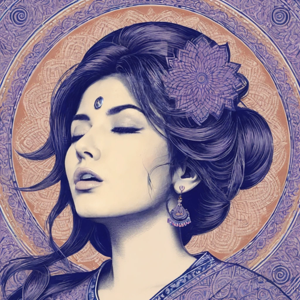 orgasmface, the girl is in blue in this paper cut illustration, shirtsqueeze, in the style of eastern-inspired motifs, lith printing, eye-catching tags, precisionist lines, light purple and blue, clean and sharp inking, terracotta medallions, best quality, masterpiece, highres, absurdres, incredibly absurdres, wallpaper, colorful,8K <lora:orgasmface_SDXL:1>