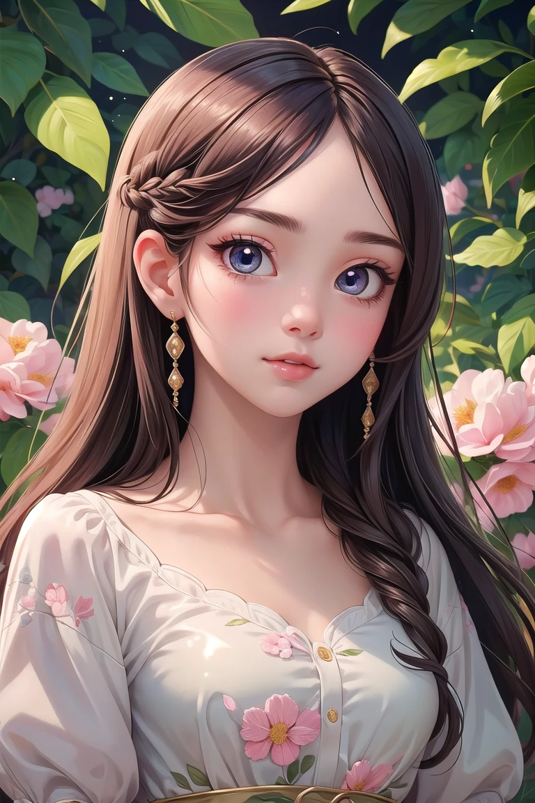 (masterpiece, best quality:1.4)best quality, high detail, (detailed face), detailed eyes, (beautiful, aesthetic, perfect, delicate, intricate:1.0),1 girl, kawaii, very long hair, soft ((glossy eyes)), sparkles, flowers, nature <lora:more_details:0.3>,<lora:GPTS4 dreamwave full_478773:0.3>,