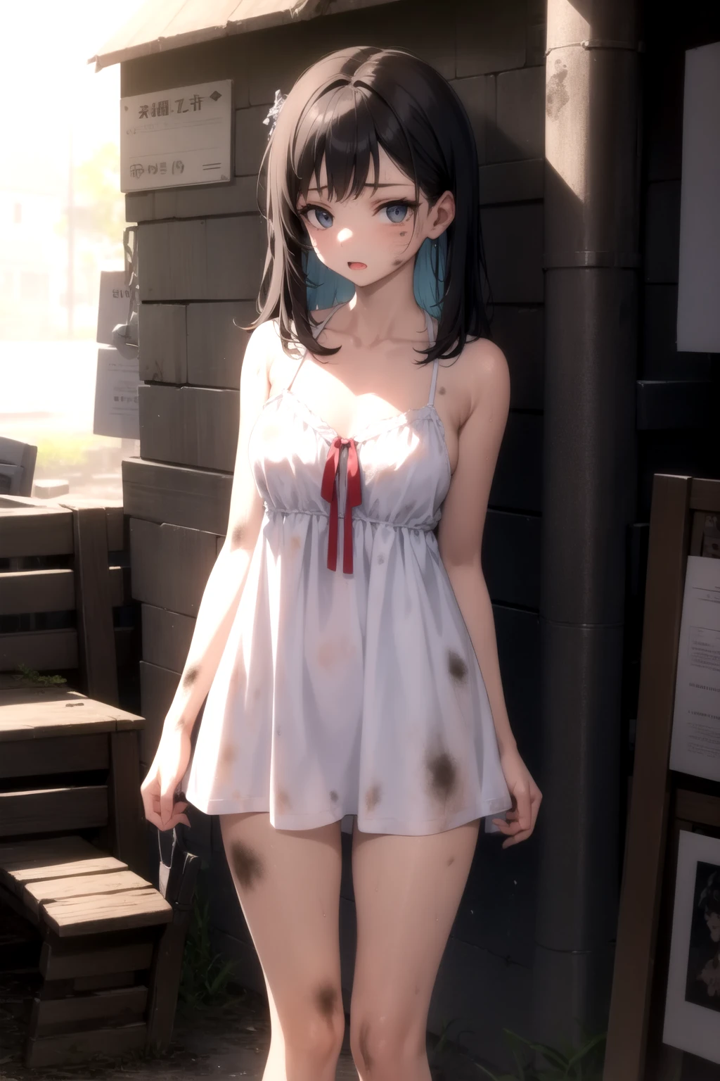 <lora:microdress_v0.2:1.0>
1girl, sundress,
<lora:dirty_v0.1:1> dirty, dirty face,, masterpiece, best quality, highly detailed