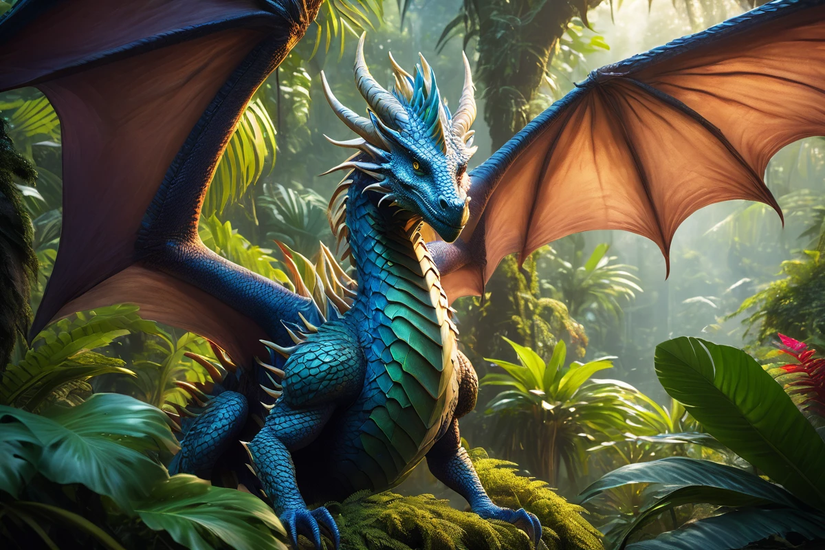 crested exotic dragon in the jungle
<lora:Classic Western Dragons XL:0.8>, (masterpiece), best quality, highres, 4k, 8k, Detailed Illustration, intricate detail, cinematic lighting, amazing quality, 1girl, fit female, amazing shading, soft lighting, facing camera, perfect eyes