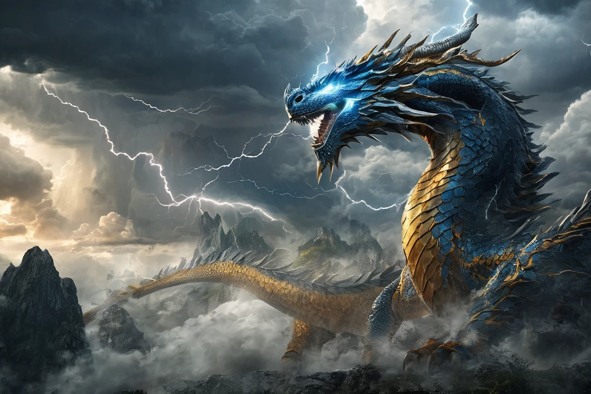 thunder dragon flying by on a stormy sky
<lora:Classic Western Dragons XL:0.8>